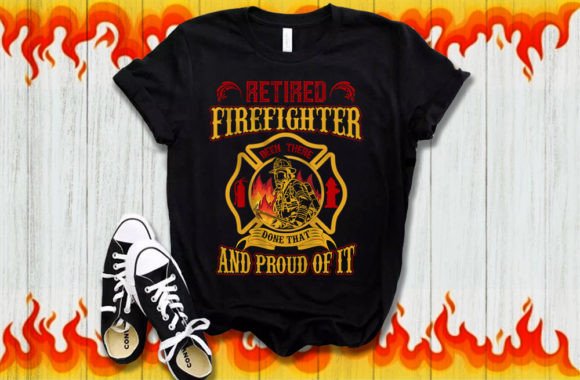 Firefighter T-Shirt Design: A Solid Graphics Asset for Craft Projects