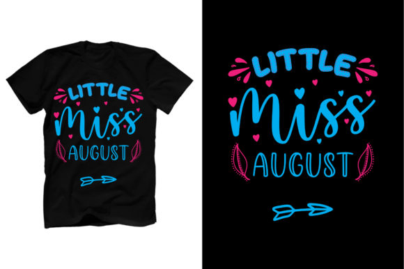 Little Miss August: A Versatile Graphic Design Asset for Print Templates