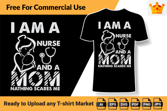 Nurse T-Shirt Design as a Modern Graphic Design Asset for Print Templates