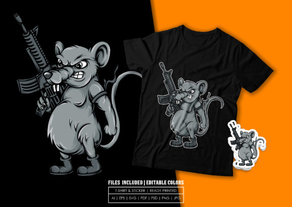 Reviewing the Rats Soldier T-shirt Design for Brand Graphics & Print Templates